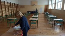 Ósmoklasiści przed egzaminem,